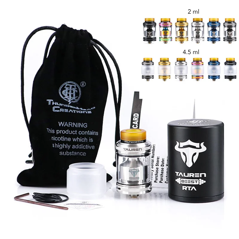 Оригинальный Tauren Rta атомайзер 2 мл/4 5 мл Ёмкость MTL rta танк с 810 пей накатки