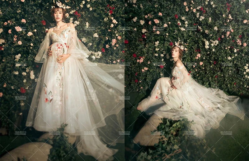 

Maternity Photography Props Dresses chiffon Mermaid Dress Pregnancy Women Photo Shoot Elegant Long Dress Fotografia Props