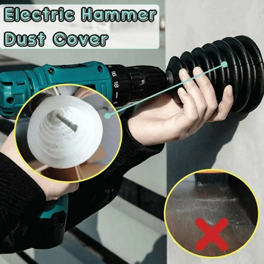 

Electric Drill Dust Cover Rubber Impact Hammer Drill Dustproof Dust Tool Collector Power Accessories Device U2P5