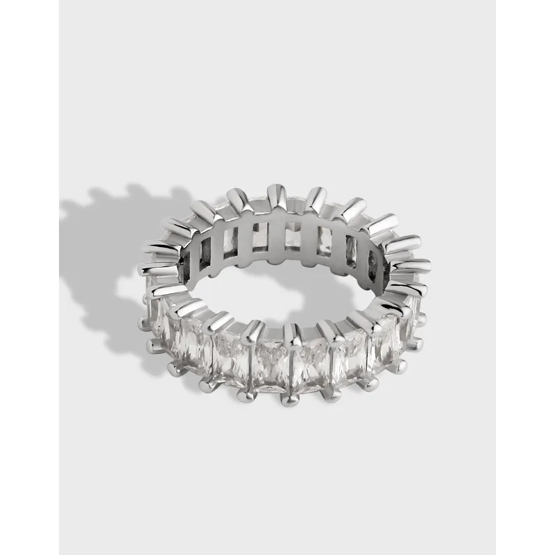 INS/100% подлинное 925 пробы серебро вечный вечная любовь циркония Square cube зубец CZ