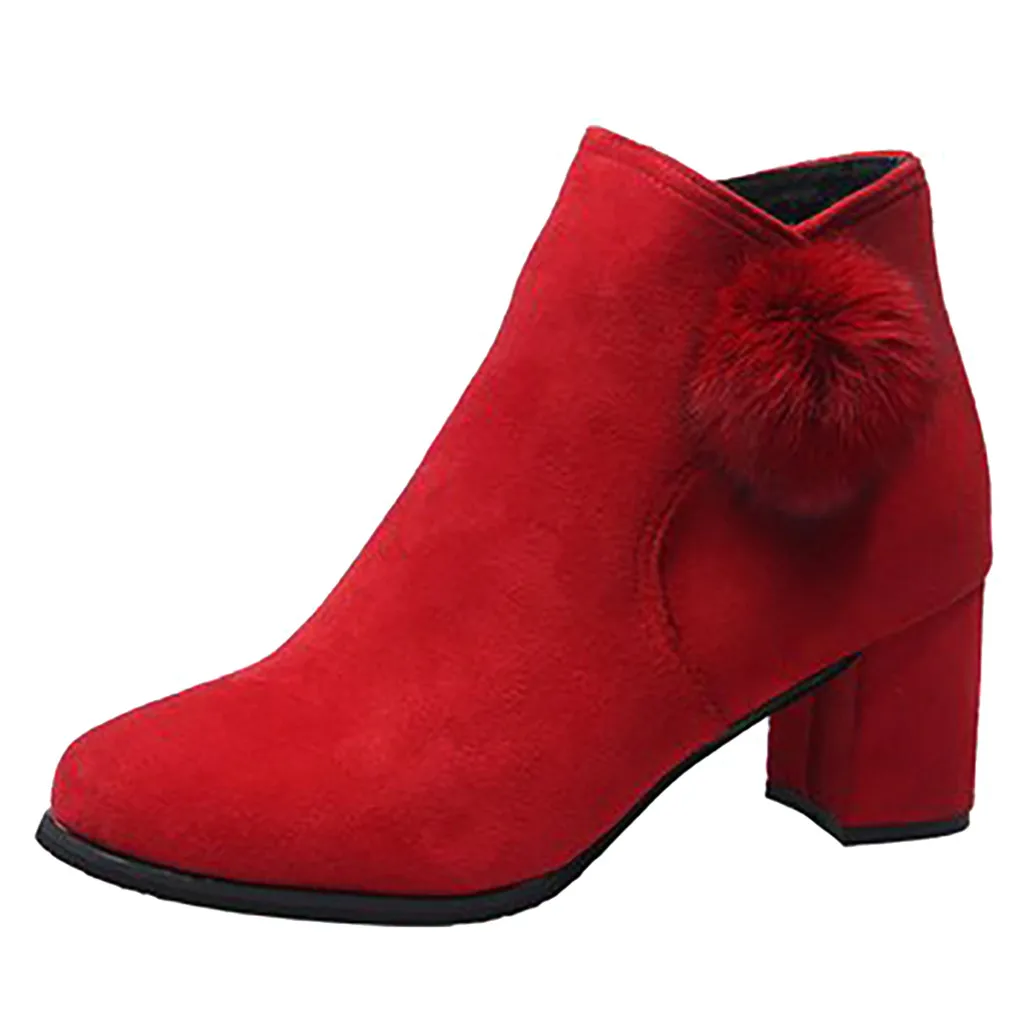 Осенне-зимние замшевые ботильоны женская однотонная обувь для отдыха женские