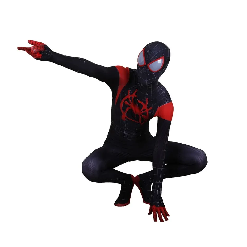 Черный костюм Человека паука для костюмированной вечеринки маска Хэллоуина из