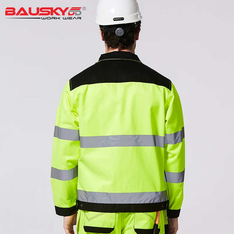 Bauskydd B222 осень/зима флуоресцентный желтый комбинезон функциональная безопасность Светоотражающая рабочая одежда рабочая куртка Рабочая одежда