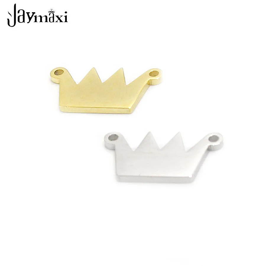 

Jaymaxi Crown Charm Connector Stainless Steel Mirror Polished 9*17mm DIY Handmade Jewlery Wholesales Supply 20piece/lot