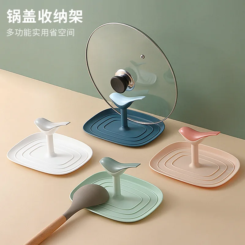 

Kitchen Spatula Ladle Shelf Bird Shape Spoon Rest Pot Lid Holder Rack Cover Strainer Pad Multifunction Stand Containers