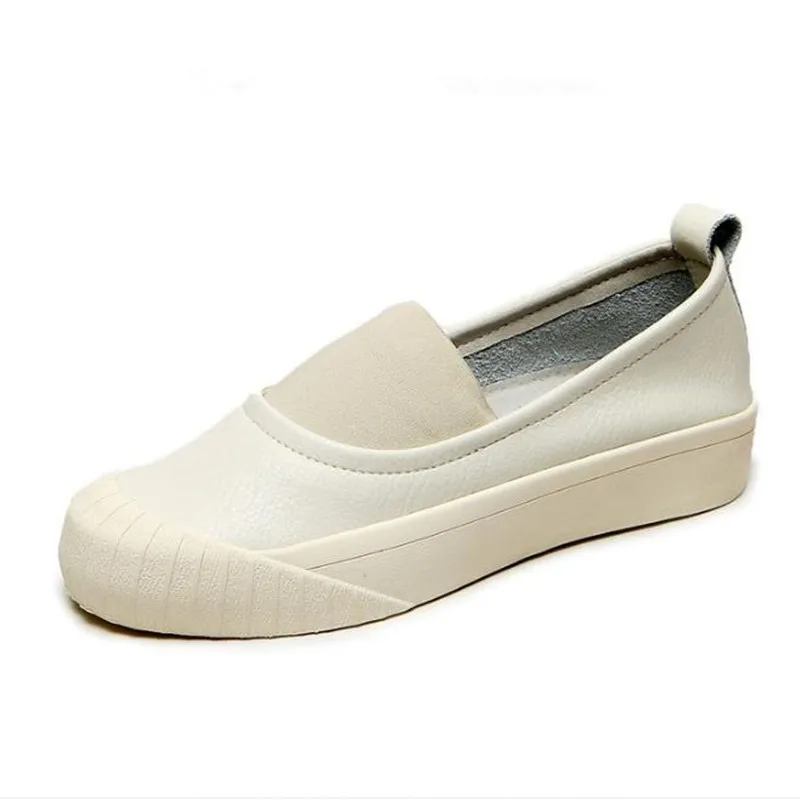 

Fashion leather shoes women 2020 autumn platform women shoes Round toe lace up flats ladies shoes white flat shoes casual shoes