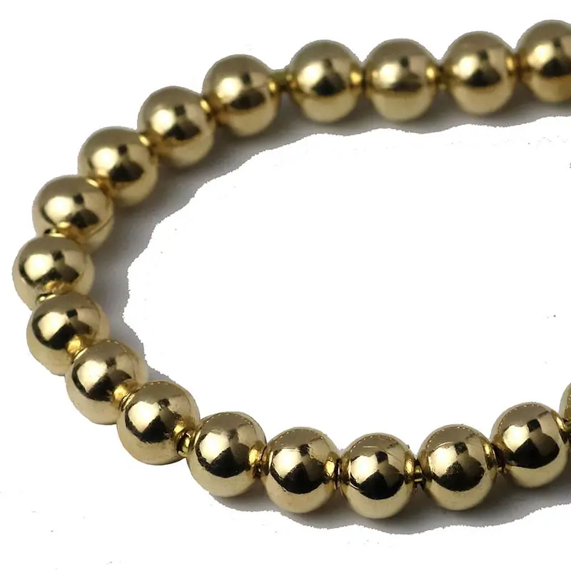 Регулируемая цепочка из нержавеющей стали с шариками и бусинами круглые золотые