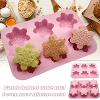 snowflake silicone mold 6 packs baking mold for making hot chocolate bomb cake jelly dome mousse pink 3 vc