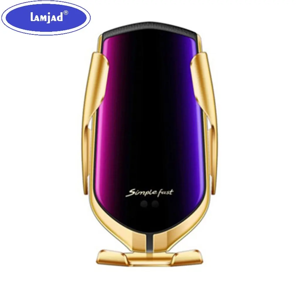 

R1 Automatic Clamping Qi Car Wireless Charger For iPhone 11 Pro X Xs MAX Infrared Induction Fast Charger Stand Car Phone Holder