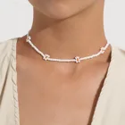 Kpop, Женская цепочка на шею с бусинами в виде цветов маргаритки, чокер, кулон и ожерелье, украшение на шею, 2021, ошейник для девочек, подарок