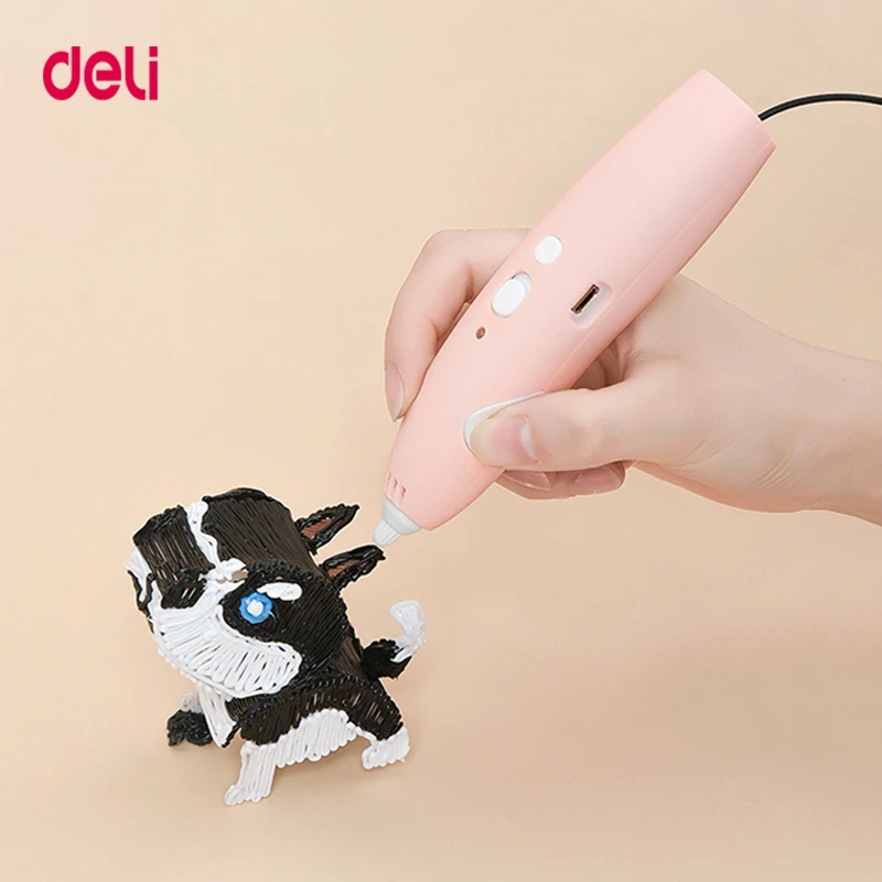 Deli 3d ручка для печати Детская сделай сам стерео рисования с филаментом PCL 10/50