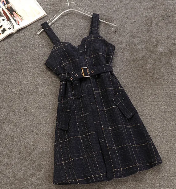 dress Роскошное Качество Весна Осень женская трикотажная футболка+ платье без рукавов комплекты из 2 предметов красивые костюмы A614 - Цвет: dress