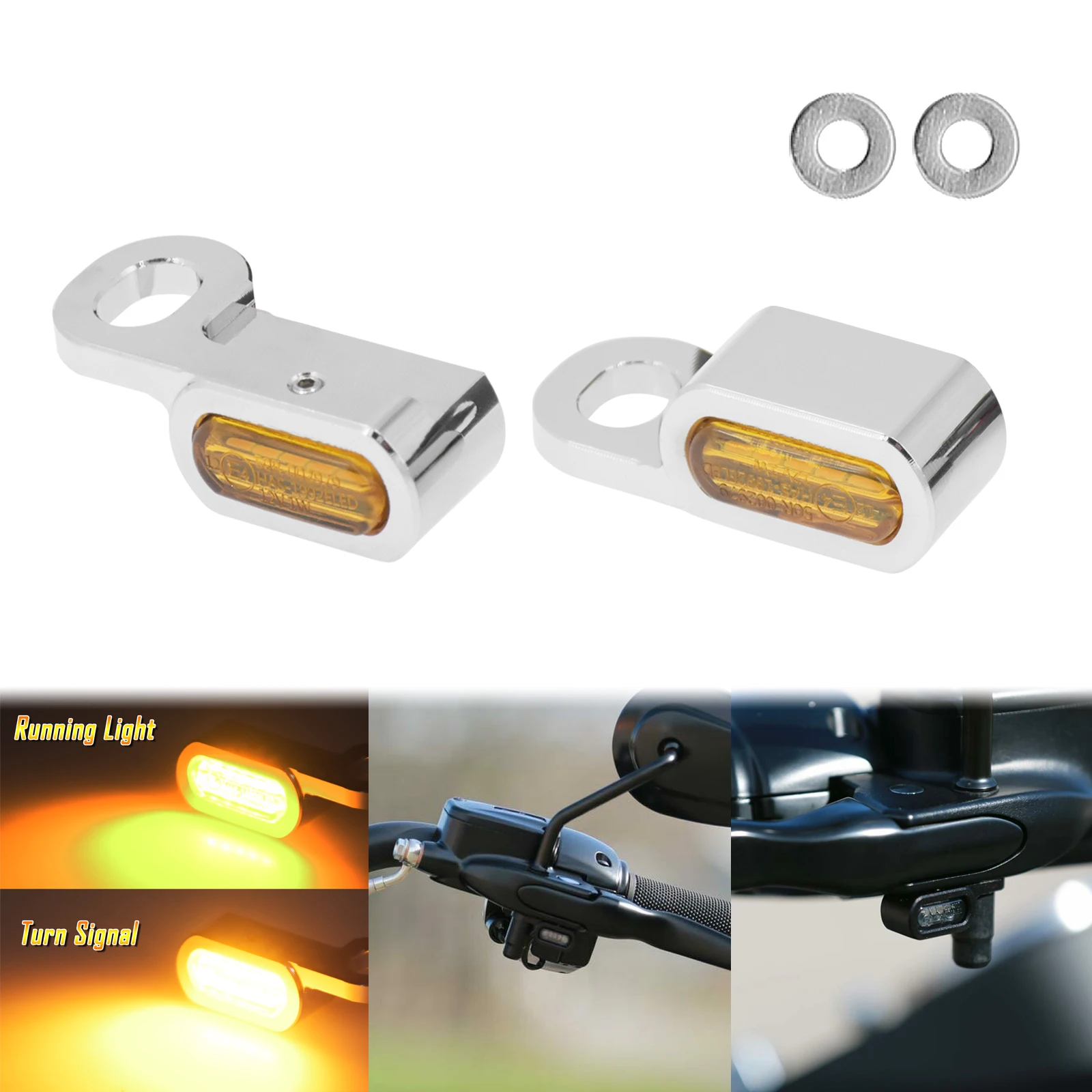 2xмотоциклетный Янтарный светодиодный индикатор поворота ходовой фонарь для Harley