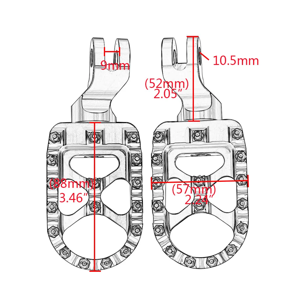 

Motorcycle Aluminum Pair Front Pedals Footpegs Footrests for Triumph Bonneville T100 T900 Scrambler Trunxon 1200