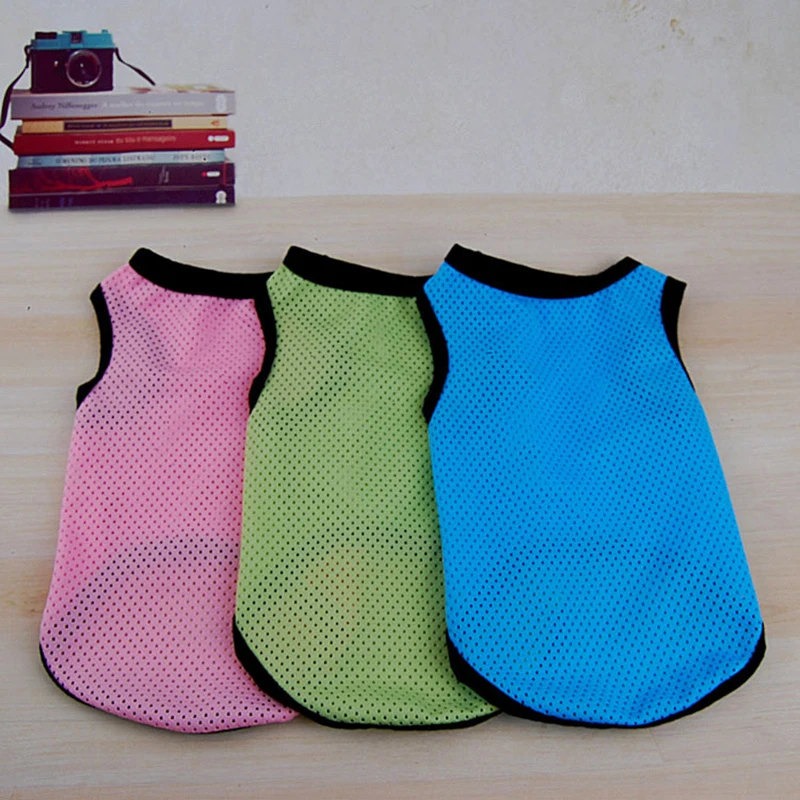 Летняя одежда для собак однотонная сетчатая Повседневная жилетка домашних