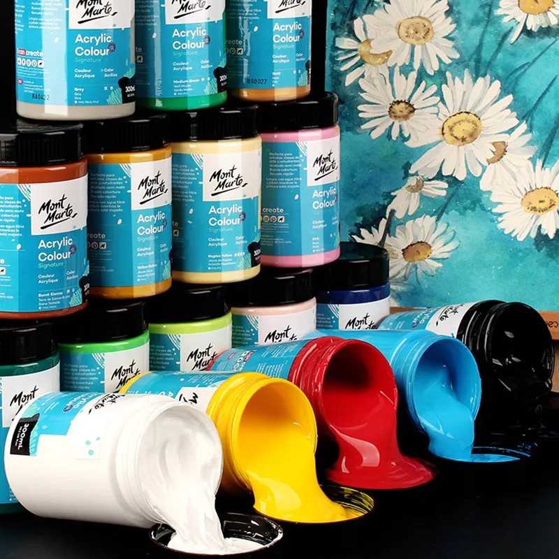 

Mont Marte Acrylic Paint Pigment 48 Colors 300ml Waterproof Wall Painting DIY Graffiti Not Easy To Fade Art Supplies Part 2