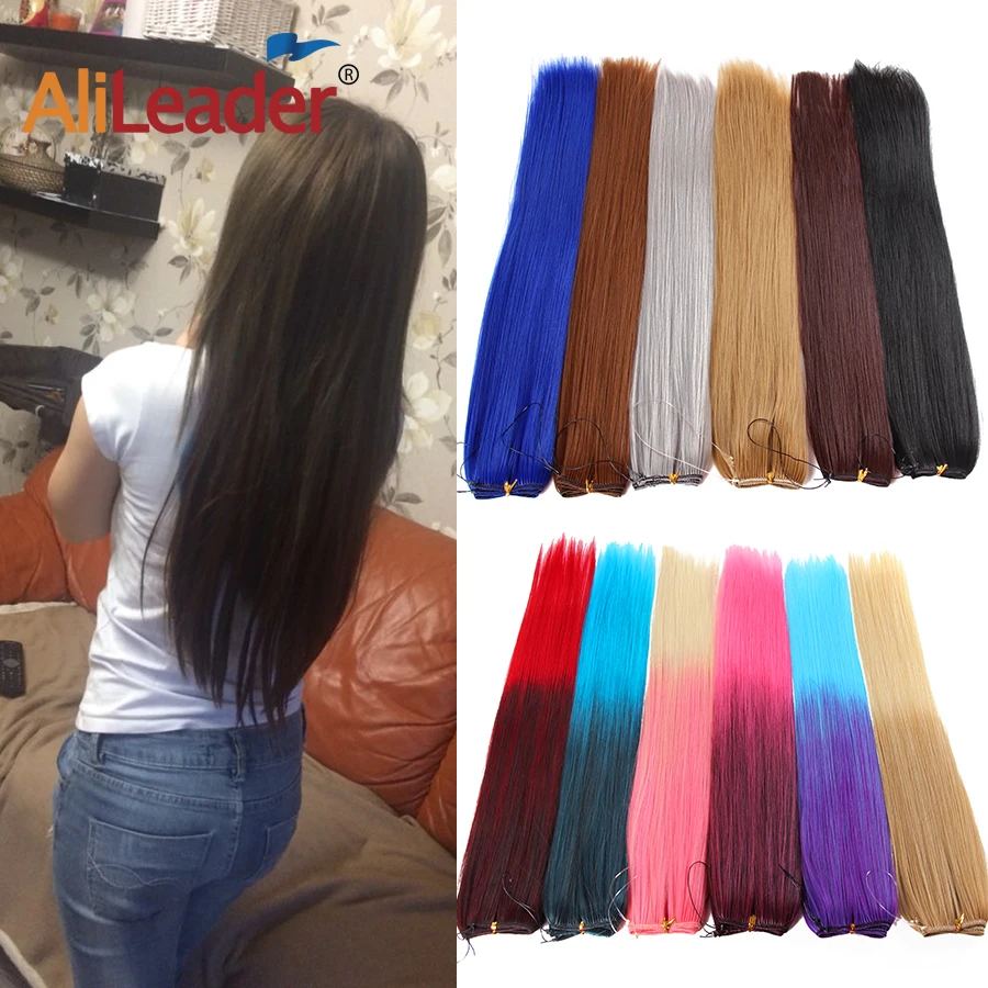 AliLeader накладные пряди из прямых синтетических волос невидимые