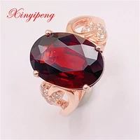 xin yipeng fine gem jewelry real s925 sterling silver inlaid natural garnet rings engagement party gift for women free shipping