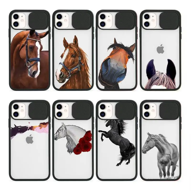 

The Great beauty horse Phone Case For iPhone 12 11 8 7 se 2020 mini pro X XS XR MAX Plus Transparent Camera Protection Cover
