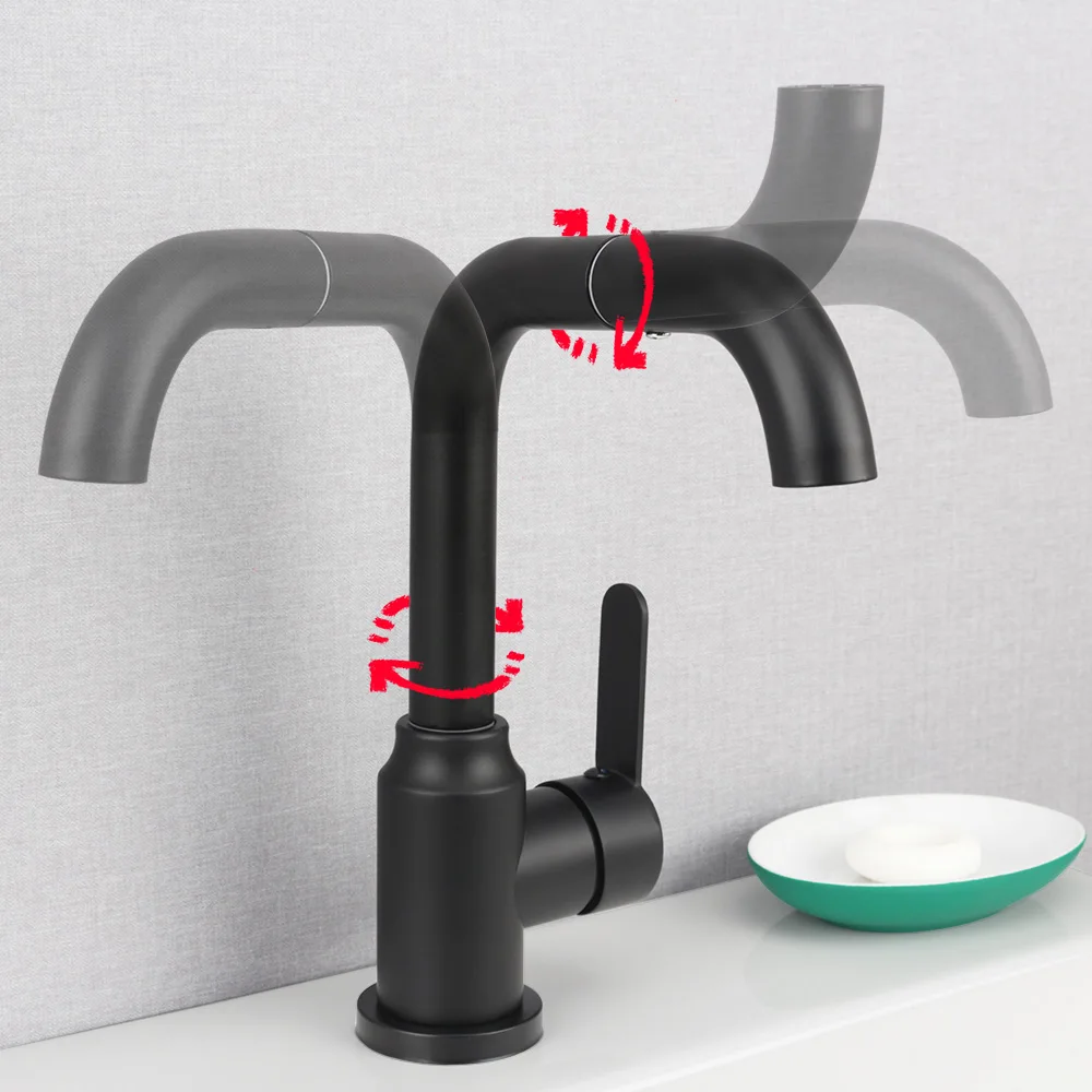 

Black Basin Faucets Swivel Bathroom Sink Basin Mixer Tap Sink Faucet Tapware Water Tap Mixer Basin Saving Water