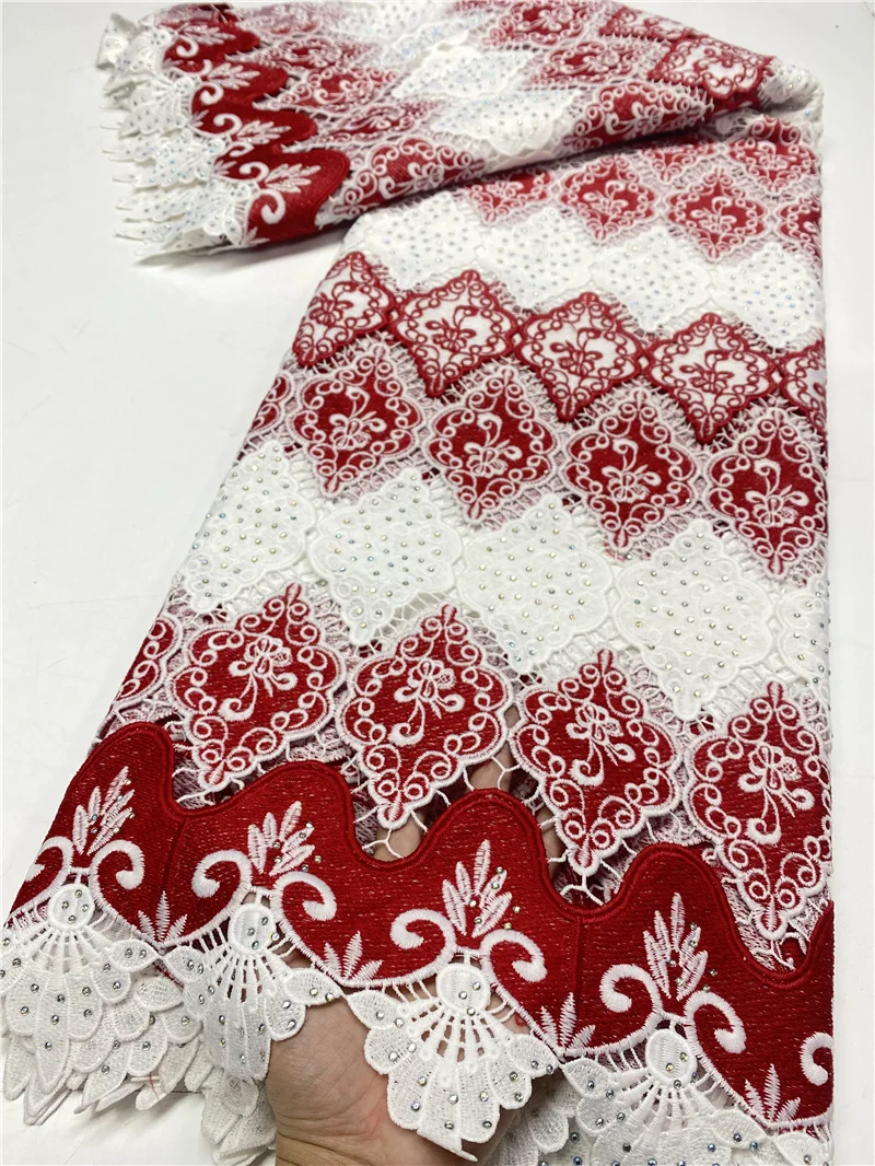 

African Lace Fabric 2020 High Quality Lace Nigeria Guipure Lace Fabrics French Water Soluble Cord Lace For Stones YA3741B-2