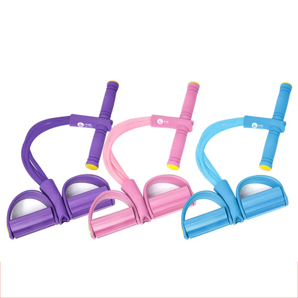 

Фитнес-резинка, 4 трубки, многофункциональная Резиновая лента, латексный тренажер, сидячий тянущийся шнур, эластичная Йога, Пилатес, оборудование для тренировок и натяжения