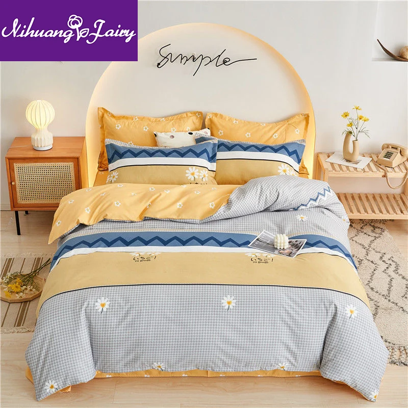 

Pure cotton pure cotton brushed thick four-piece bedding princess style new autumn and winter high-end small fresh three-piece
