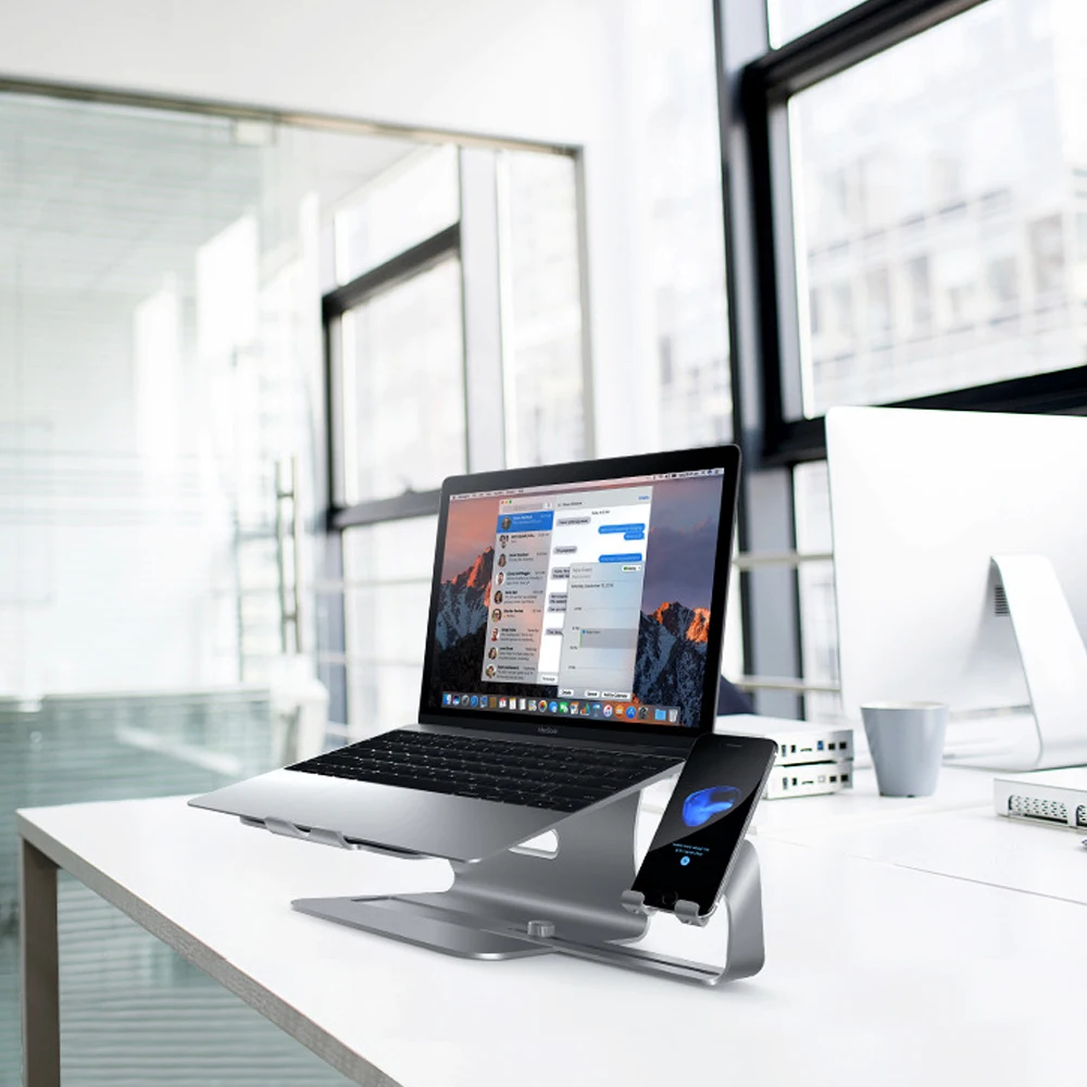 

Aluminum alloy Laptop Stand for MacBook Pro Notebook Holder Tablet Bracket Laptop Cooling Desk With Phone Holder