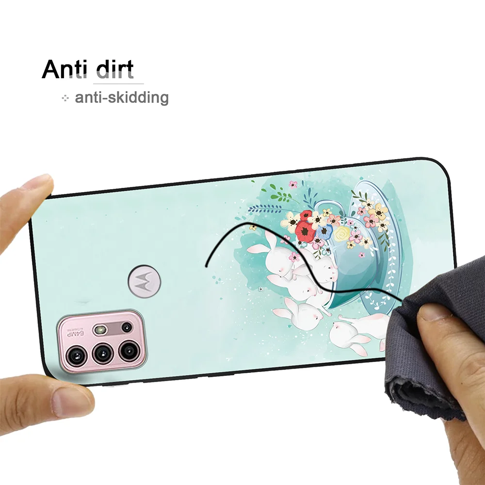 kawaii rabbit phone case for motorola moto g30 g stylus power 2021 play e20 edge fusio 20lite pro g20 g60s e40 back shell covers free global shipping