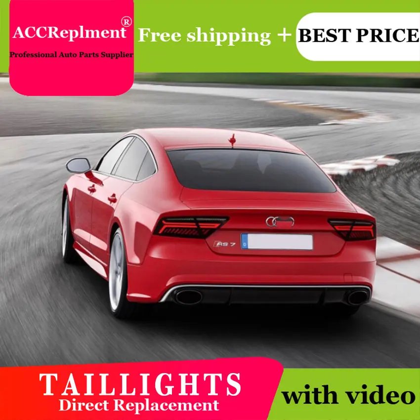

4PCS Car Styling for Audi A7 Taillights 2012-2018 for A7 LED Tail Lamp+Turn Signal+Brake+Reverse LED light