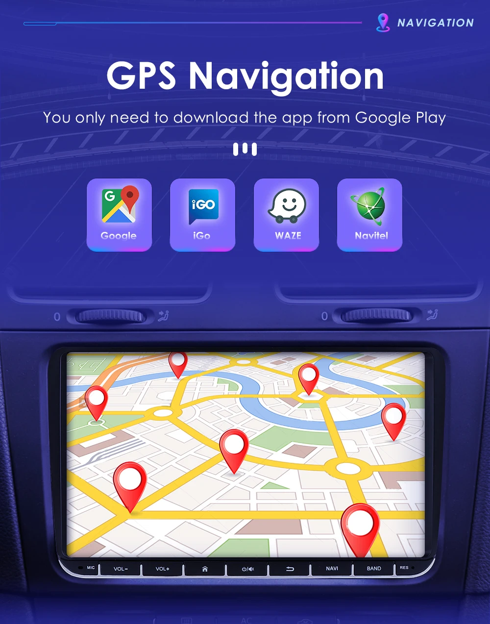 Автомобильный мультимедийный плеер на Android 10 с GPS для Volkswagen Golf Polo Tiguan Passat b7 b6 SEAT Leon