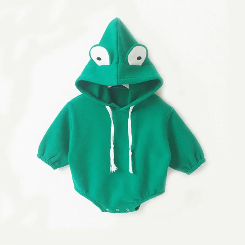 Модный комбинезон с капюшоном и рисунком лягушки для новорожденных мальчиков