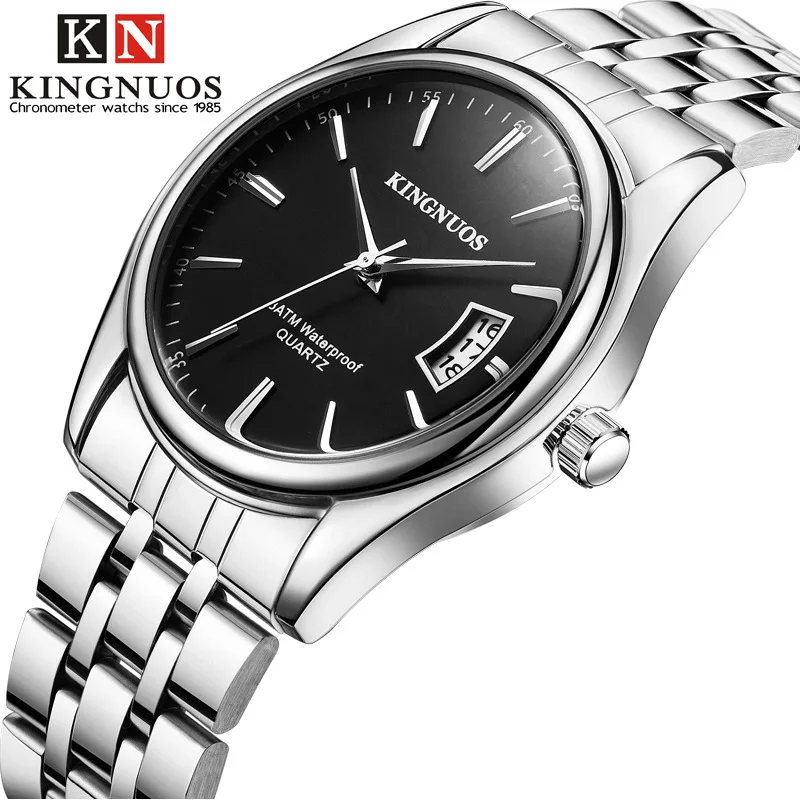 Trendy Fashion Steel Band Men's Calendar Waterproof Watch Belt Watch