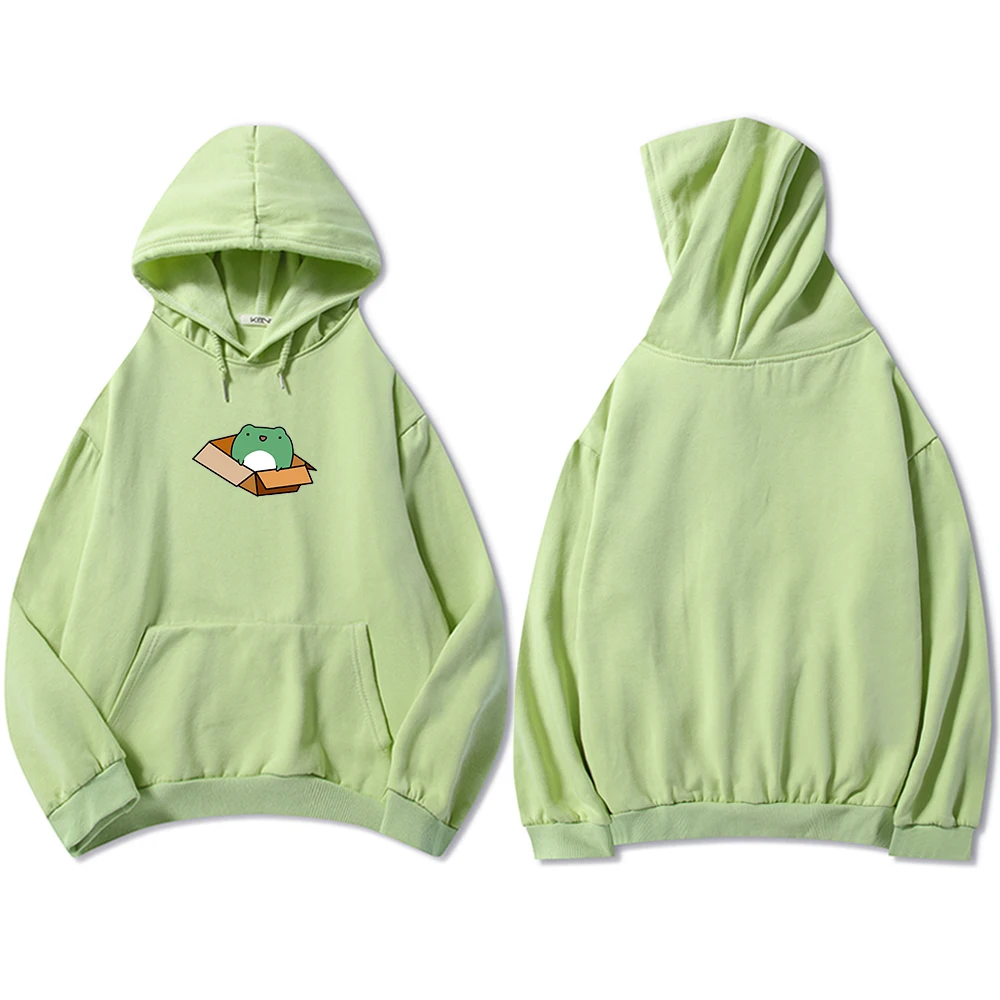 Harajuku Frog Vintage Pullover Oversize Korean Style Sweatshirt Women Sweetshirt Long Sleeve Loose Fit Winter Hoodies Sweatshirt