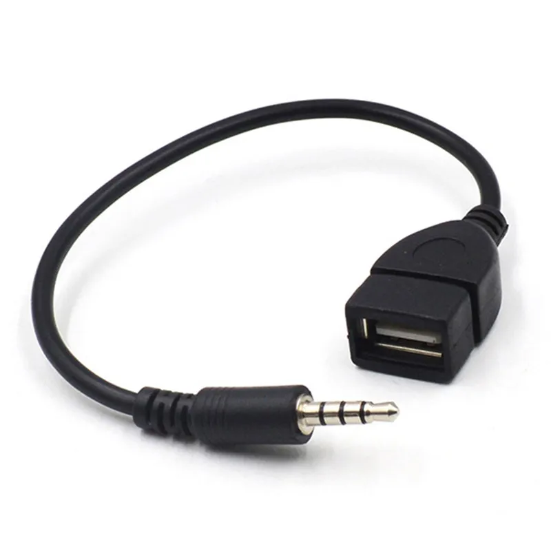 

Male Audio AUX to USB Type A Female OTG Converter Adapter Black 3.5mm 20cm Portable Universal Convenient Cable For Car US#268463