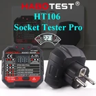 Тестер для розеток HT107 Pro, тестер напряжения RCD 30 мА, детектор розеток, вилка стандарта Великобритании, ЕС, заземление, нулевая линия, вилка, проверка фазы полярности