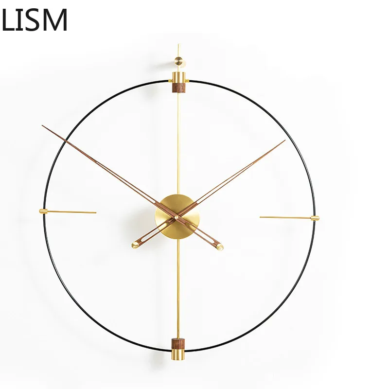 

Nordic Gold Luxury Wall Clock Metal Miinimalist Spain Clocks Wall Living Room Reloj De Pared Farmhouse Decor Kitchen Vintage New