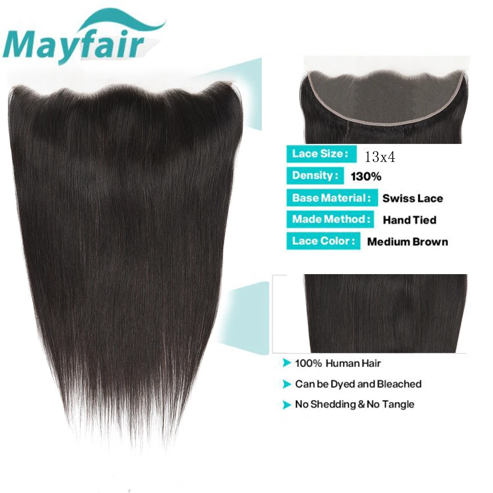 Mayfair волосы бразильские прямые человеческие кружева фронтальное Закрытие 13x4