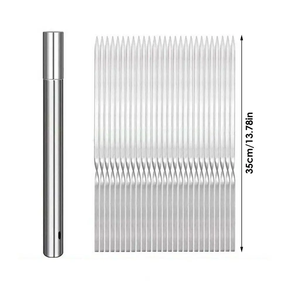 

20PCS Metal BBQ Skewers Reusable Barbecue Sticks Outdoor Camping Tool