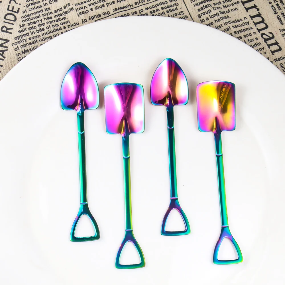 Красочная кофейная ложка-Лопатка из нержавеющей стали в форме мороженого ложка c