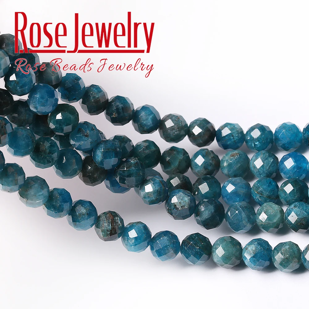 Бусины Из Натурального апатита с гранями 6/8/10 мм 15 дюймов