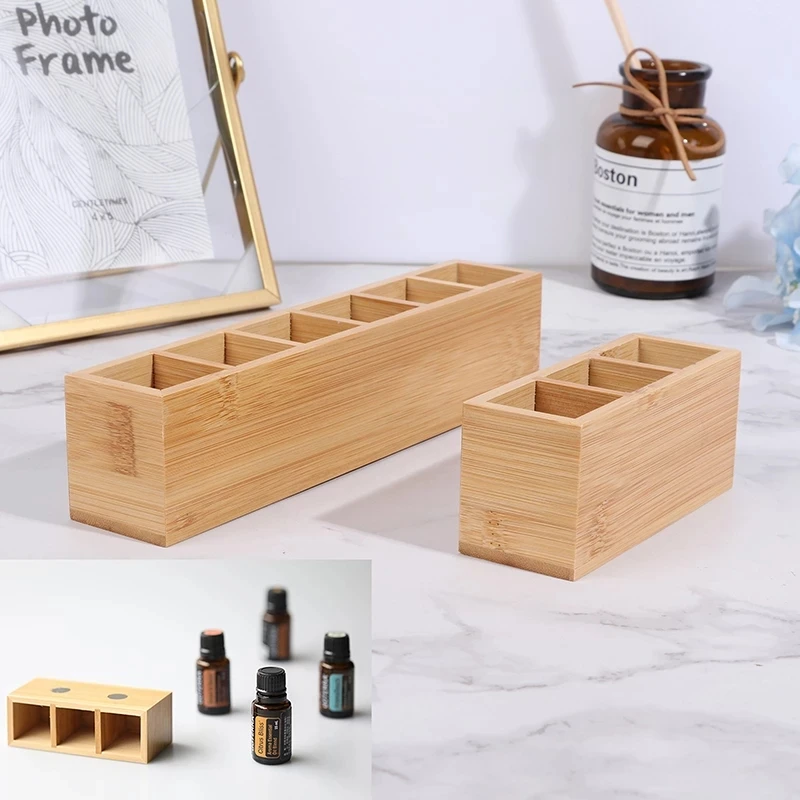 

Bamboo Wood Essential Oil Storage Rack Aromatherapy 15ml Bottles Storage Rack Home Organizer Display Refrigerator Magnet Shelves