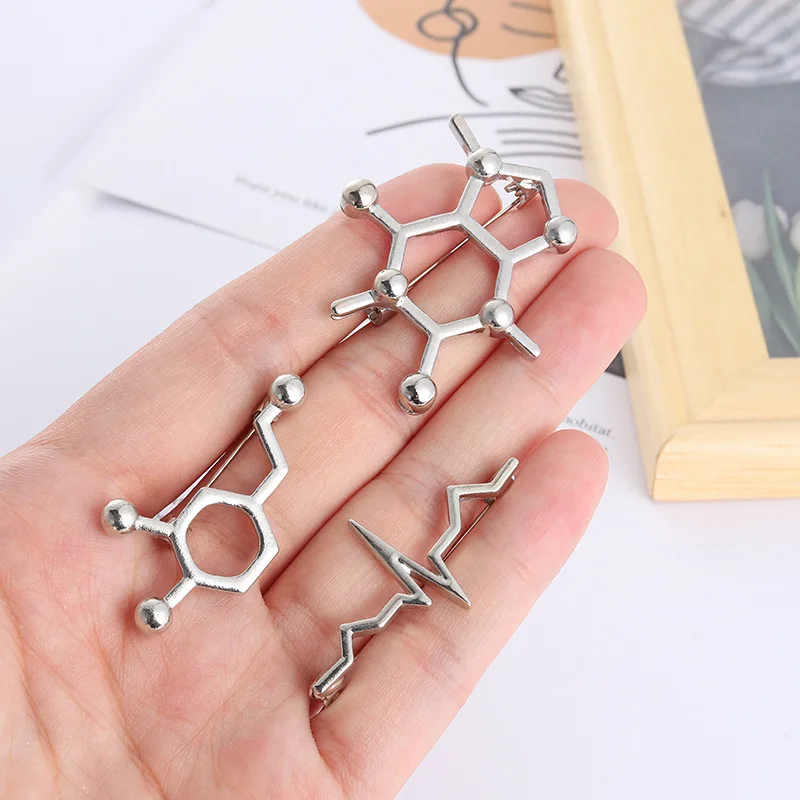 

Molecular Structure Brooches Chemical Formula Badges EKG Love Hormone Chemistry Jewelry Gift for Nurse Teacher