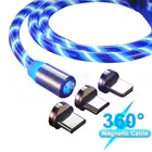 Магнитный светящийся зарядный кабель для Xiaomi зарядный провод для samsung LED Micro 3 в 1 USB Type C кабель для передачи данных