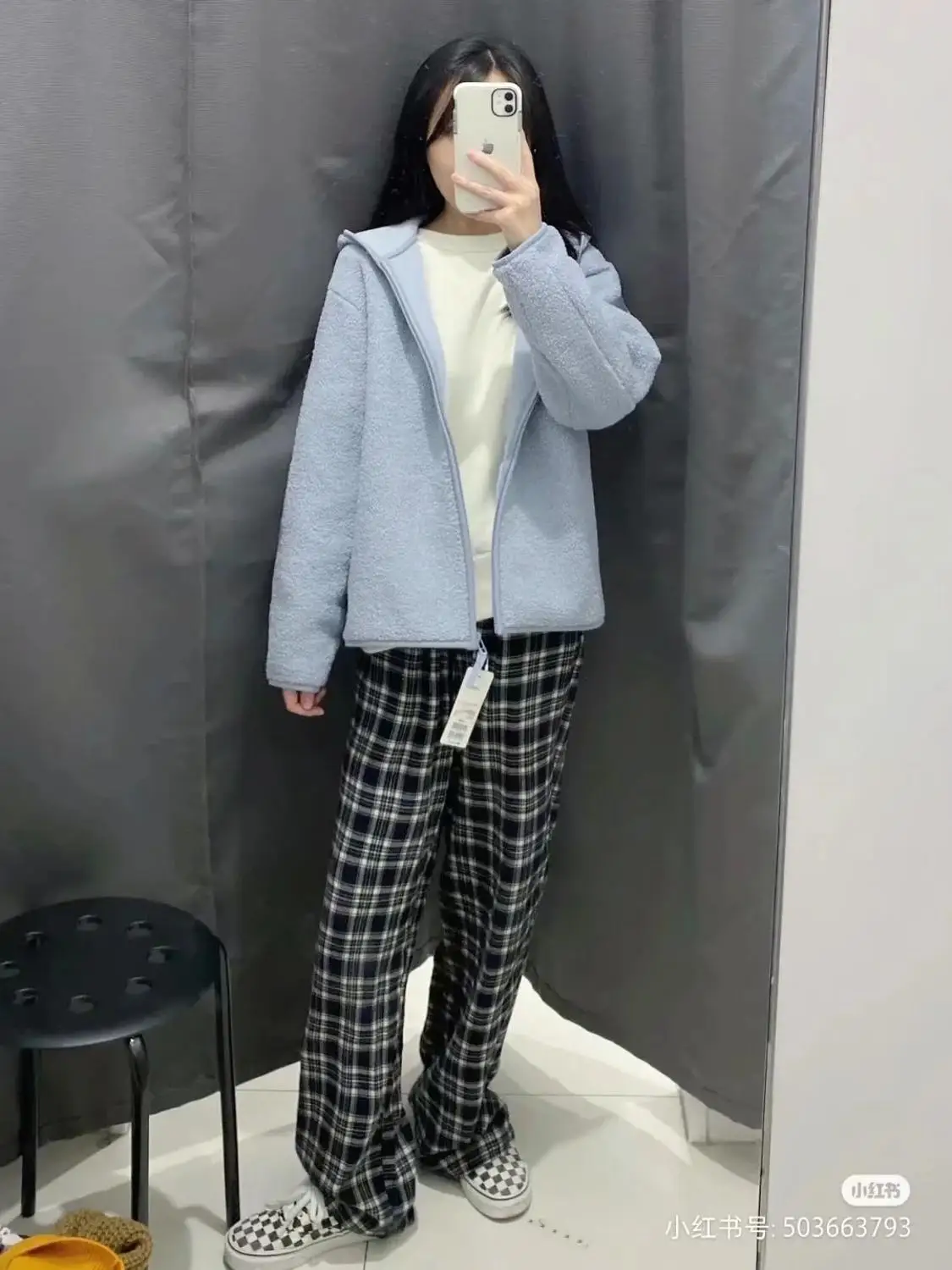 

New Autumn winter lamb cashmere shake grain fleece zipper hooded jacket long sleeve jacket cardigan short cashmere cardigan