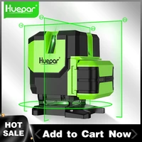 huepar multi lines green beam laser level self leveling vertical plumb dot horizontal lines level with hard carry case tools