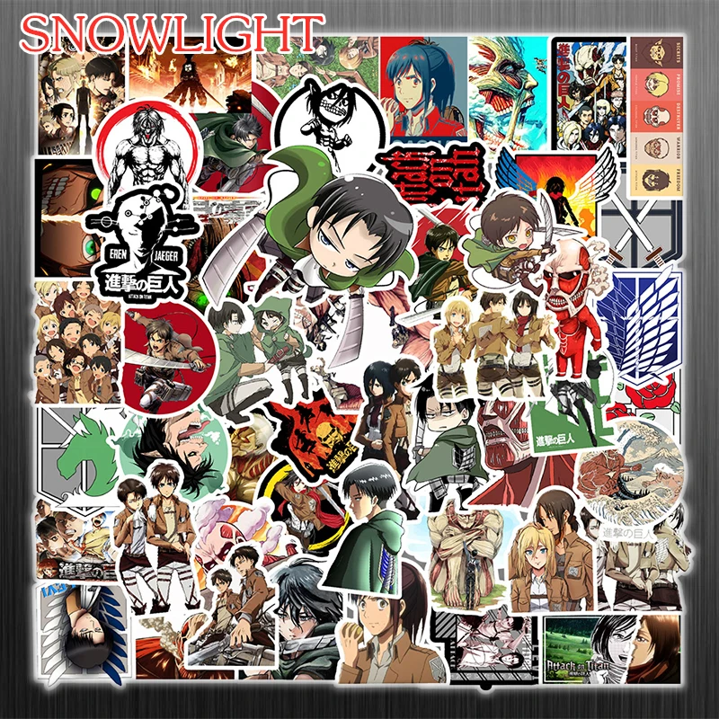 10/30/50 Pcs/lot Attack On Titan Cartoon Graffiti Sticker For Skateboard Phone Case Decals PVC Kids Toy Luggage Scrapbook Anime