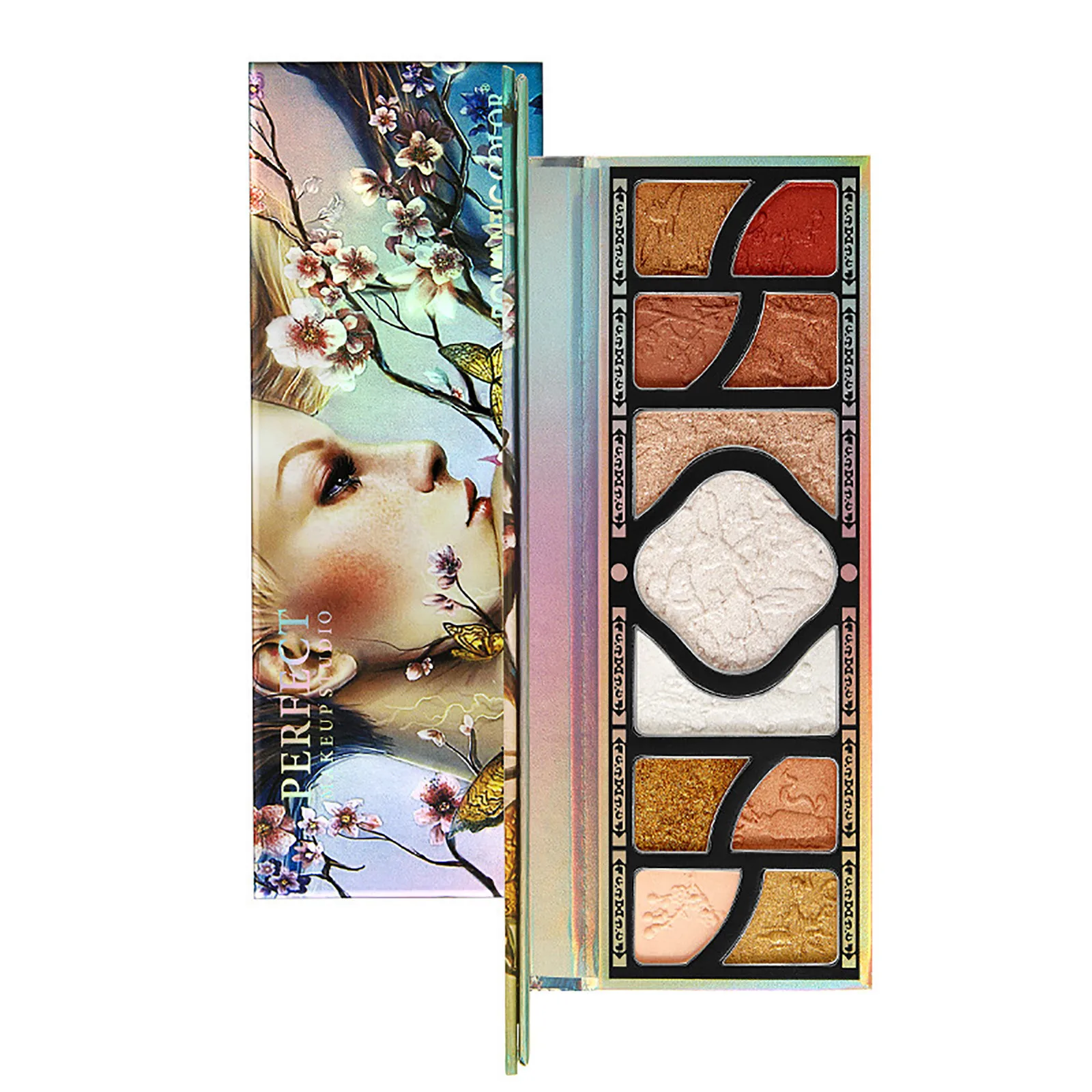 

New Eyeshadow Palette Holographic Shiny Silky Powder Not Easy To Take Off Natural Color 16.6g Cosmetic Professional Make-Up