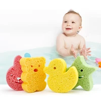 1pcs baby bath sponge cute animal pattern baby shower sponge soft comfortable baby shower accessories