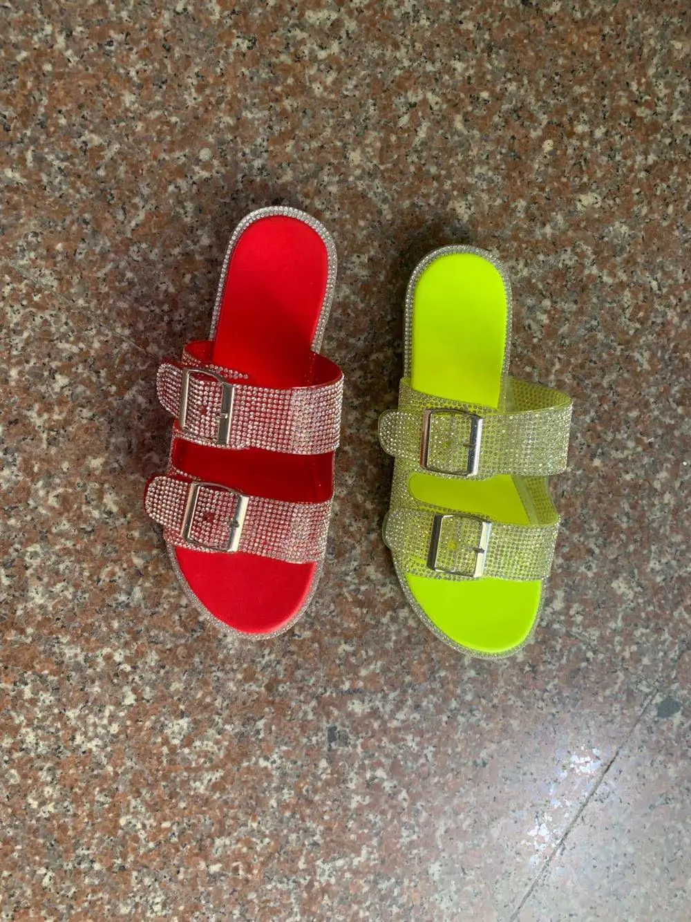 Домашняя прочная обувь Сезон весна-лето Новинка 2020 года Двухслойные стразы